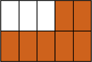 Orange-Brown Rectangle Fraction 7:10