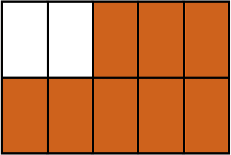 Orange-Brown Rectangle Fraction 8:10
