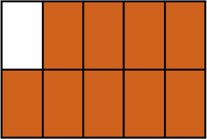 Orange-Brown Rectangle Fraction 9:10