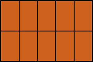 Orange-Brown Rectangle Fraction 10:10