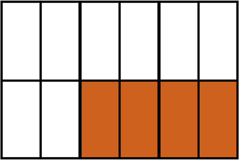 Orange-Brown Rectangle Fraction 4:12