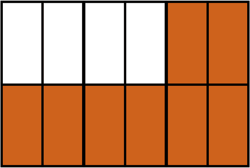 Orange-Brown Rectangle Fraction 8:12