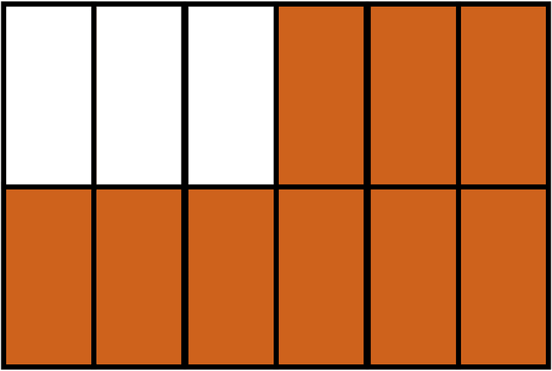 Orange-Brown Rectangle Fraction 9:12