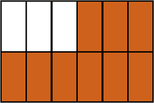 Orange-Brown Rectangle Fraction 9:12