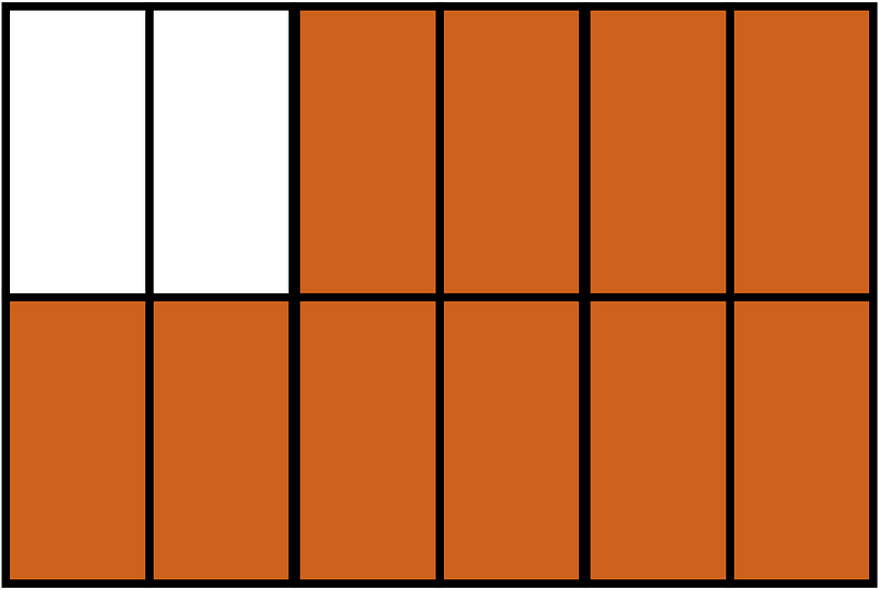 Orange-Brown Rectangle Fraction 10:12