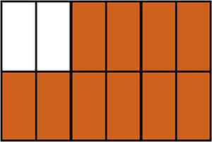 Orange-Brown Rectangle Fraction 10:12