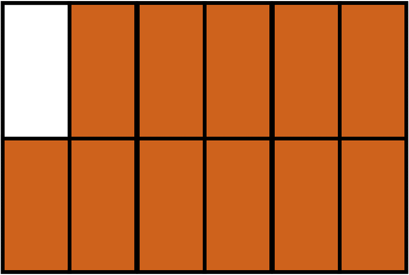 Orange-Brown Rectangle Fraction 11:12