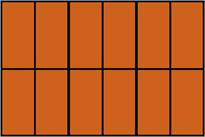 Orange-Brown Rectangle Fraction 12:12
