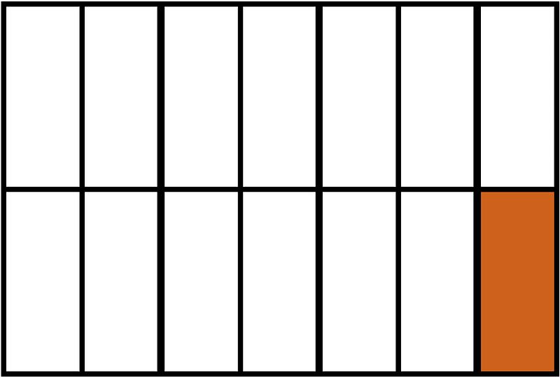 Orange-Brown Rectangle Fraction 1:14