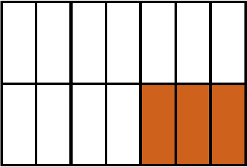Orange-Brown Rectangle Fraction 3:14