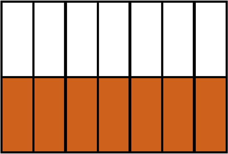 Orange-Brown Rectangle Fraction 7:14