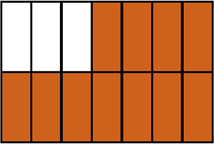 Orange-Brown Rectangle Fraction 11:14