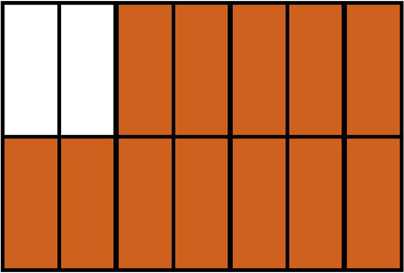 Orange-Brown Rectangle Fraction 12:14
