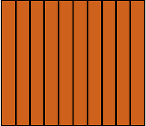Orange-Brown Rectangle Fraction 10:10