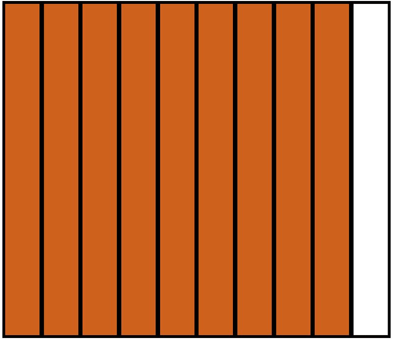 Orange-Brown Rectangle Fraction 9:10