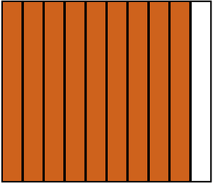 Orange-Brown Rectangle Fraction 9:10