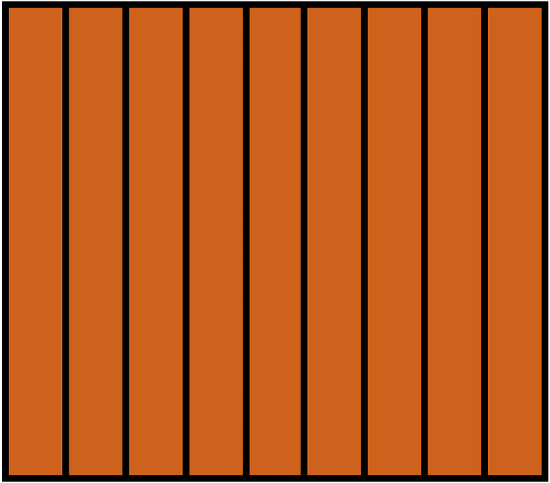 Orange-Brown Rectangle Fraction 9:9