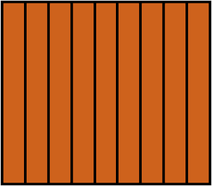 Orange-Brown Rectangle Fraction 9:9