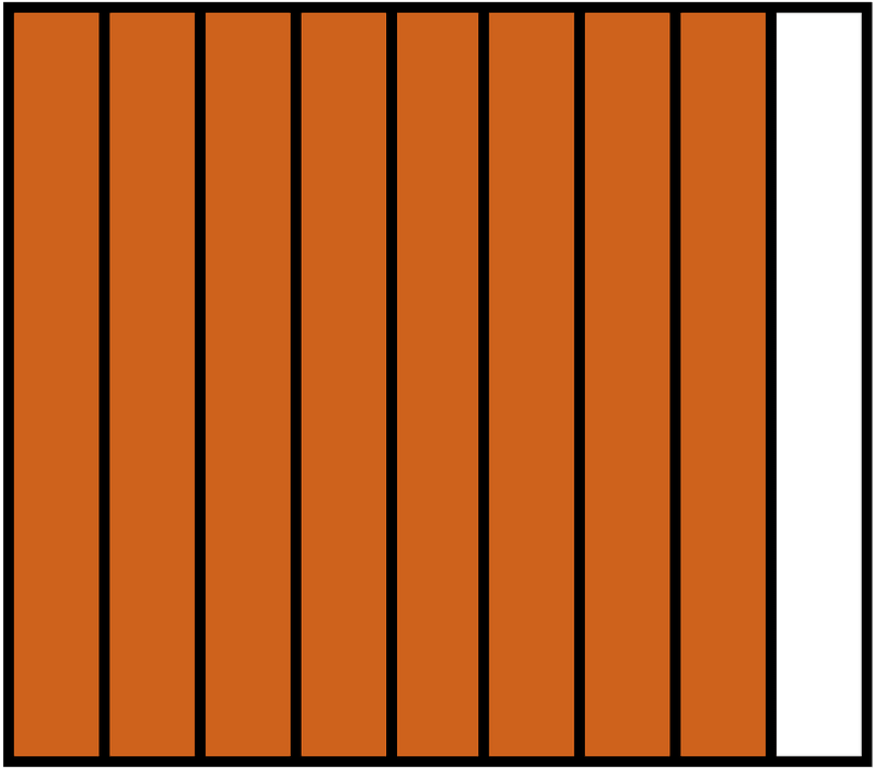 Orange-Brown Rectangle Fraction 8:9