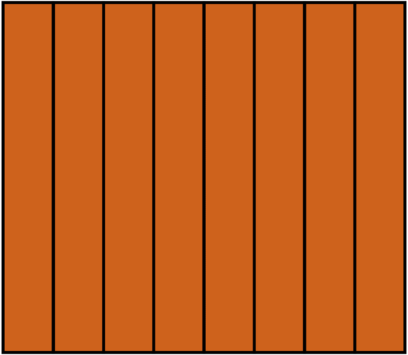 Orange-Brown Rectangle Fraction 8:8