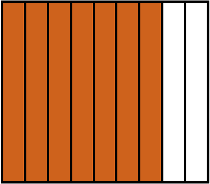 Orange-Brown Rectangle Fraction 7:9
