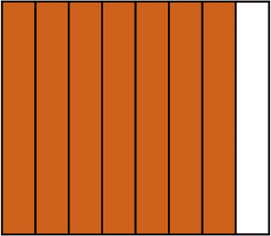 Orange-Brown Rectangle Fraction 7:8