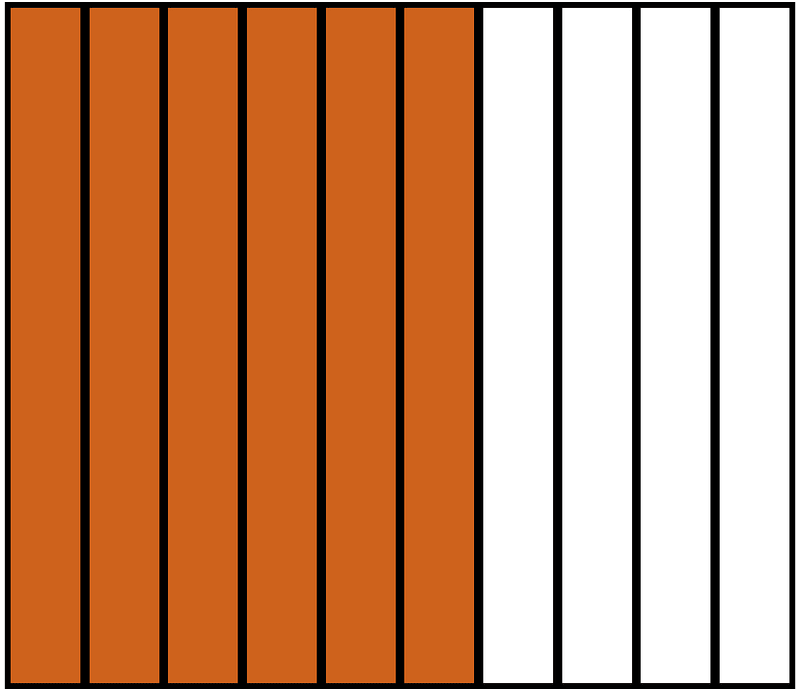 Orange-Brown Rectangle Fraction 6:10