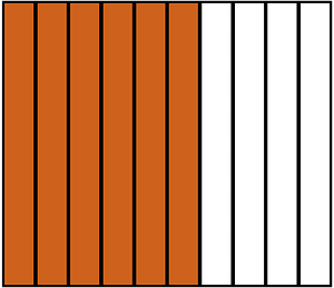 Orange-Brown Rectangle Fraction 6:10