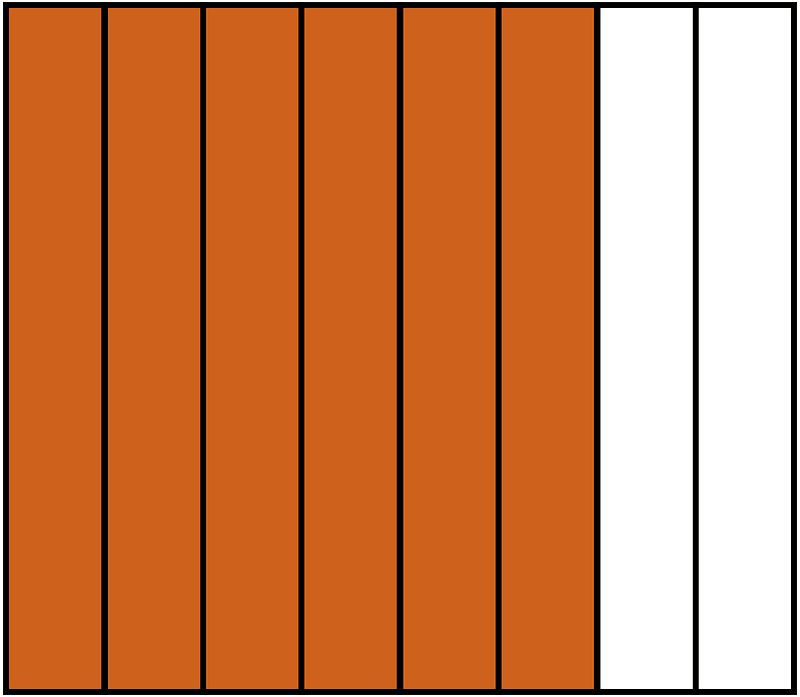 Orange-Brown Rectangle Fraction 6:8