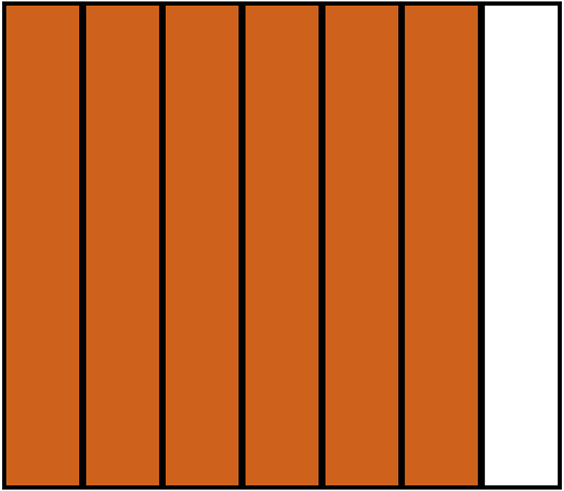 Orange-Brown Rectangle Fraction 6:7
