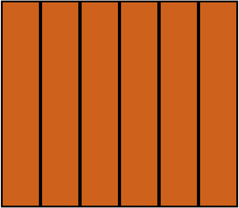Orange-Brown Rectangle Fraction 6:6