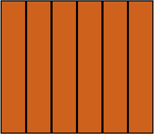 Orange-Brown Rectangle Fraction 6:6