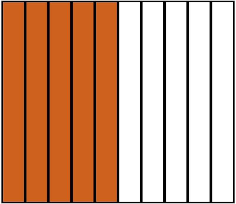 Orange-Brown Rectangle Fraction 5:10