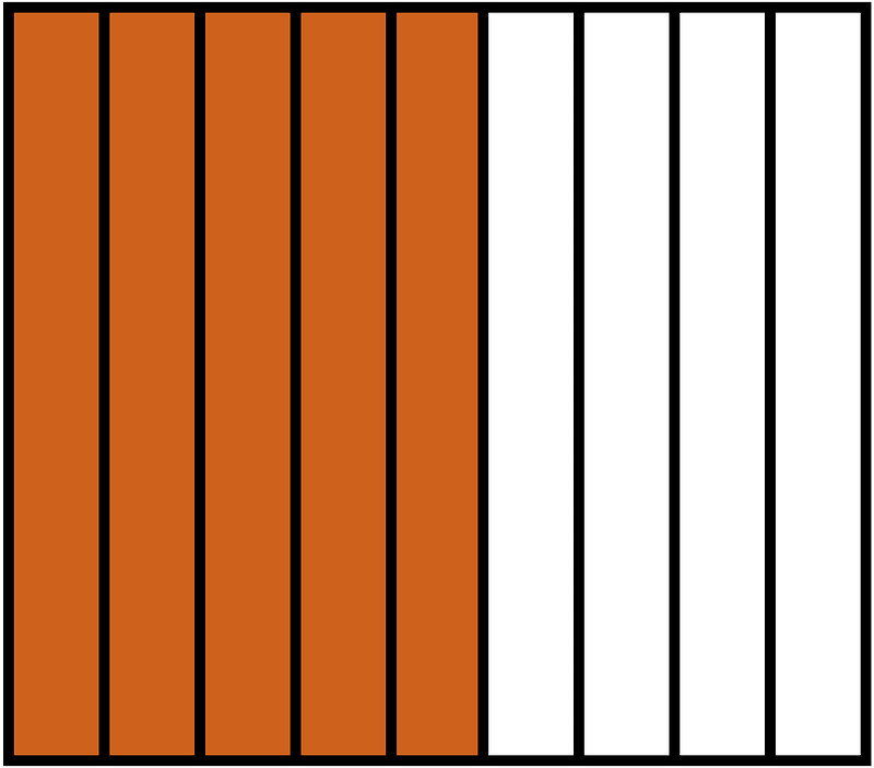 Orange-Brown Rectangle Fraction 5:9