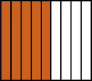 Orange-Brown Rectangle Fraction 5:9