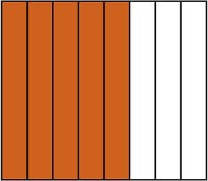 Orange-Brown Rectangle Fraction 5:8