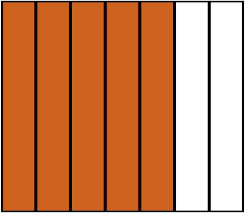Orange-Brown Rectangle Fraction 5:7