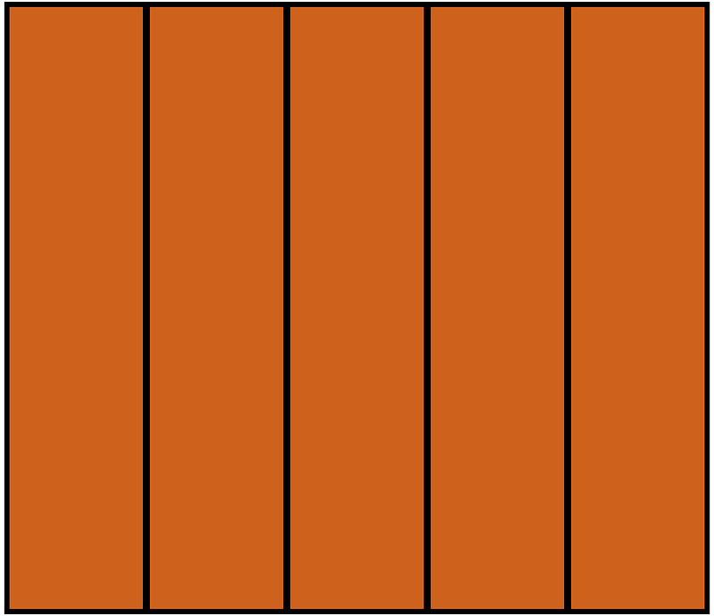 Orange-Brown Rectangle Fraction 5:5