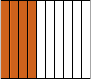 Orange-Brown Rectangle Fraction 4:10