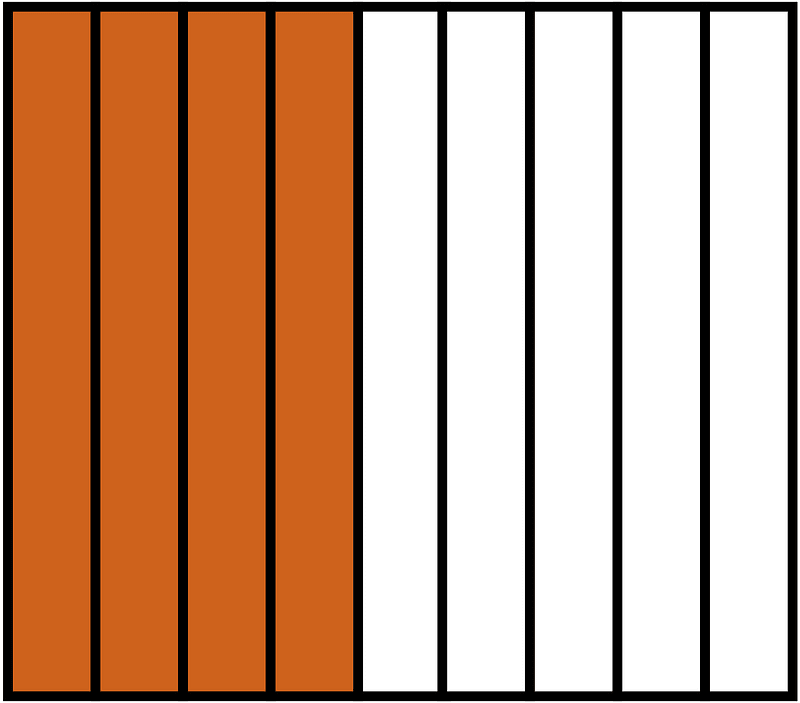 Orange-Brown Rectangle Fraction 4:9