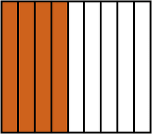 Orange-Brown Rectangle Fraction 4:9
