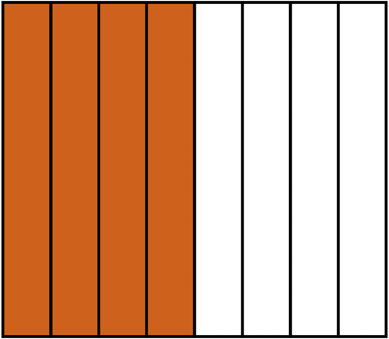 Orange-Brown Rectangle Fraction 4:8