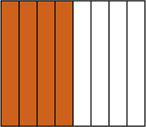 Orange-Brown Rectangle Fraction 4:8