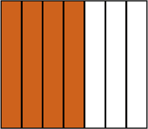 Orange-Brown Rectangle Fraction 4:7