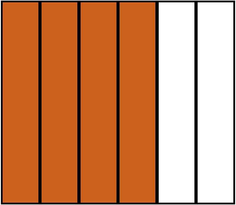Orange-Brown Rectangle Fraction 4:6