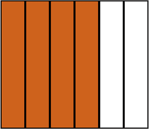 Orange-Brown Rectangle Fraction 4:6