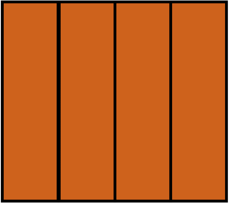 Orange-Brown Rectangle Fraction 4:4