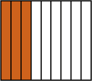 Orange-Brown Rectangle Fraction 3:9