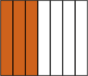 Orange-Brown Rectangle Fraction 3:7
