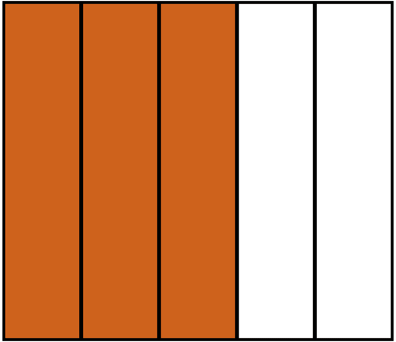 Orange-Brown Rectangle Fraction 3:5
